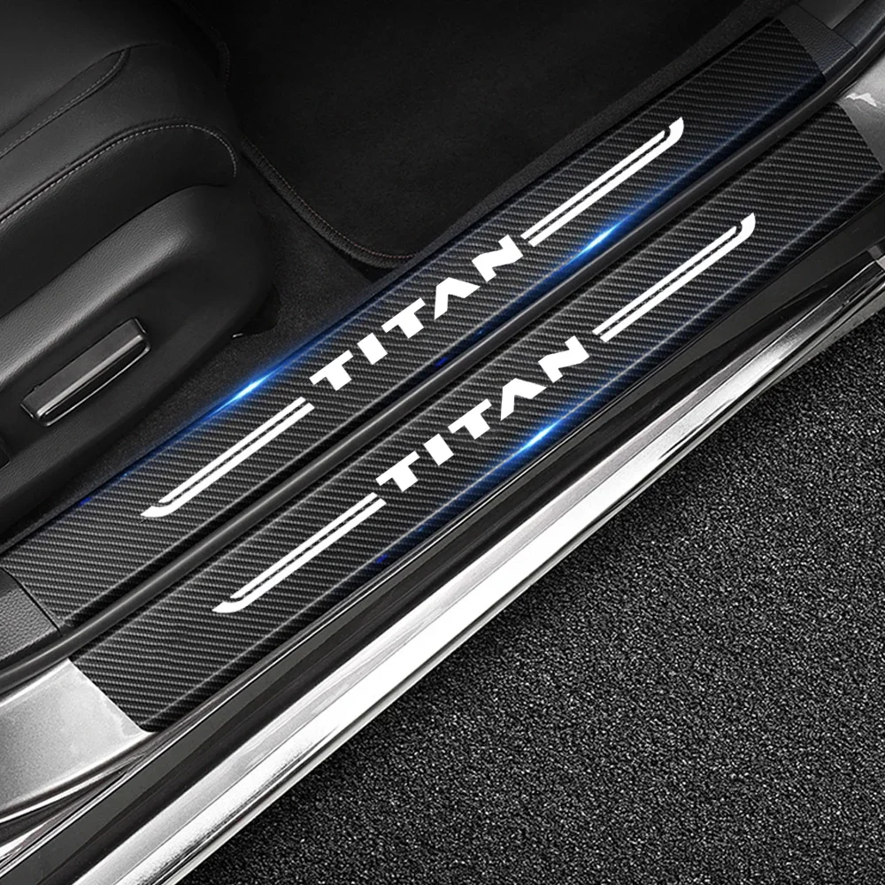 Per Nissan Titan Logo Car Door Davanzale Scuff Protector Film Posteriore Tronco Paraurti Bordo Antigraffio Copertura Soglia Protezioni Adesivi