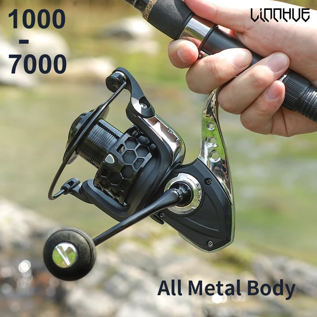 LINNHUE Fishing Reel GK1000-7000 Spinning Reel 8KG Max Drag 5.2:1 Metal  Body Spool Reel Saltwater Fresh Reel Fishing Accessories - AliExpress