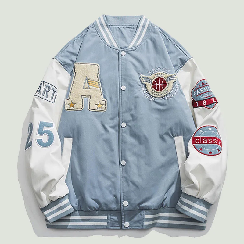 Chaquetas de béisbol con letras bordadas para hombre, abrigo suelto de  pana, chándal, uniforme Retro Harajuku