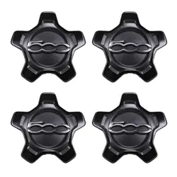 Black 16 inch Hubcap Cupping for Fiat 500x 735626311 Wheels Centre Hub Caps Set Dust Cover Wheel Hub Cap Replacement 1/2/4pcs