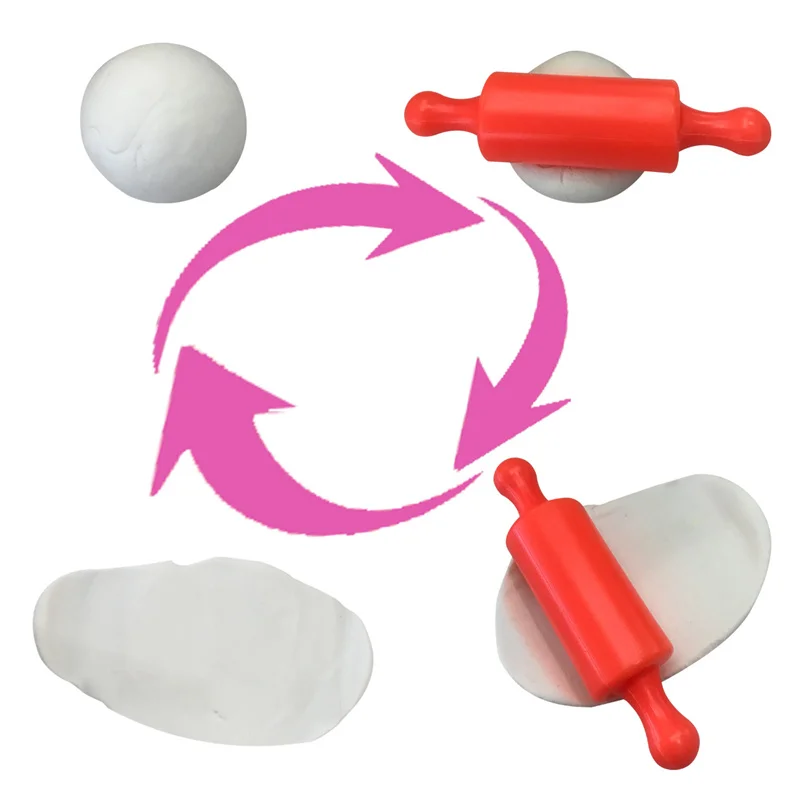 Food Play Dough Molds for Kids Plastics Fruit Vegetable Dumpling Noodle Mold Knife Fork Bowl Plate Playdough Accessories Toys 5