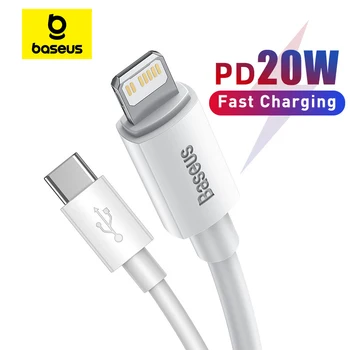 Baseus-USB C 타입 PD 20W 고속 충전 케이블, 아이폰 SE 11 프로 X XS 8 용, USB C 타입 케이블, 유선 코드 상품 이미지