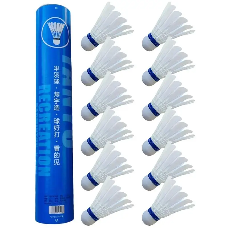 Badminton Shuttlecocks 12pcs High Durability Feather Shuttles Badminton High Stability Shuttlecocks for Training