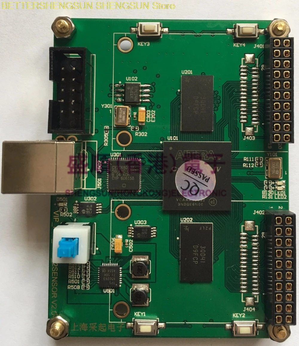 USB 쌍안 카메라 획득 FPGA 보드, 1 백만 300 천 흑백 센서, MT9M001C12STM
