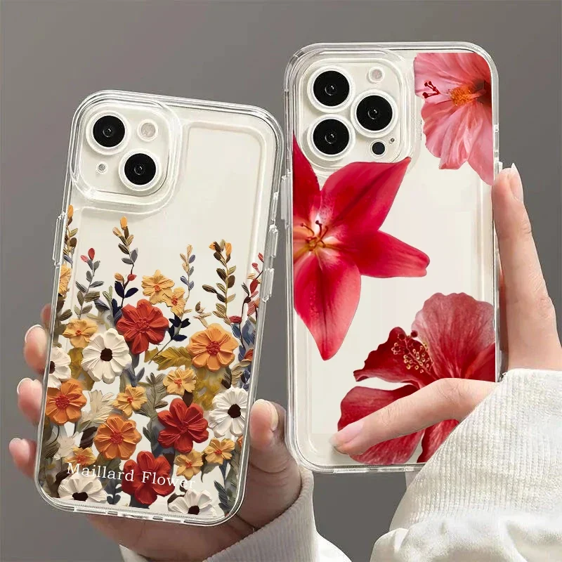 Vintage Flower Lily Hibiscus Soft Phone Case Cover