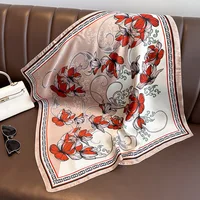 2023 Fashion Luxury Brand Designer Silk Scarf Square for Women Satin Shawls Scarves Hjiab Bandana Hair Band Wrist 70*70cm 6