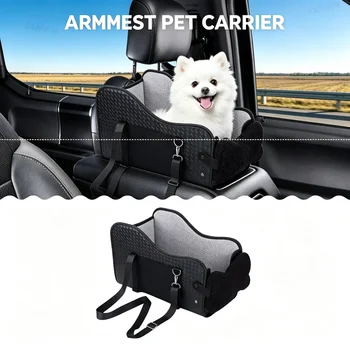 Cuccia Portatile da Auto per Cani e Gatti di Piccola Taglia, Sedile di Sicurezza per Cani da Console Centrale, Cuccia da Viaggio per Cuccioli