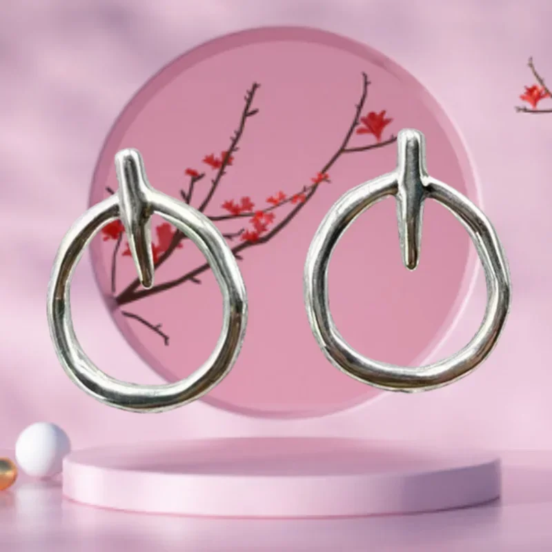 Elegant Silver Charm Earrings – Stylish Women's Jewelry Gift