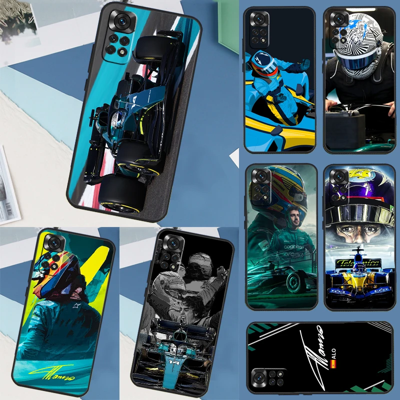 Custodia F1 Racing Fernando Alonso Per Xiaomi Redmi Note 11 8 9 10 Pro 12 Turbo 8T 9S 10S 11S 12S Redmi 12C 10C 9C Cover