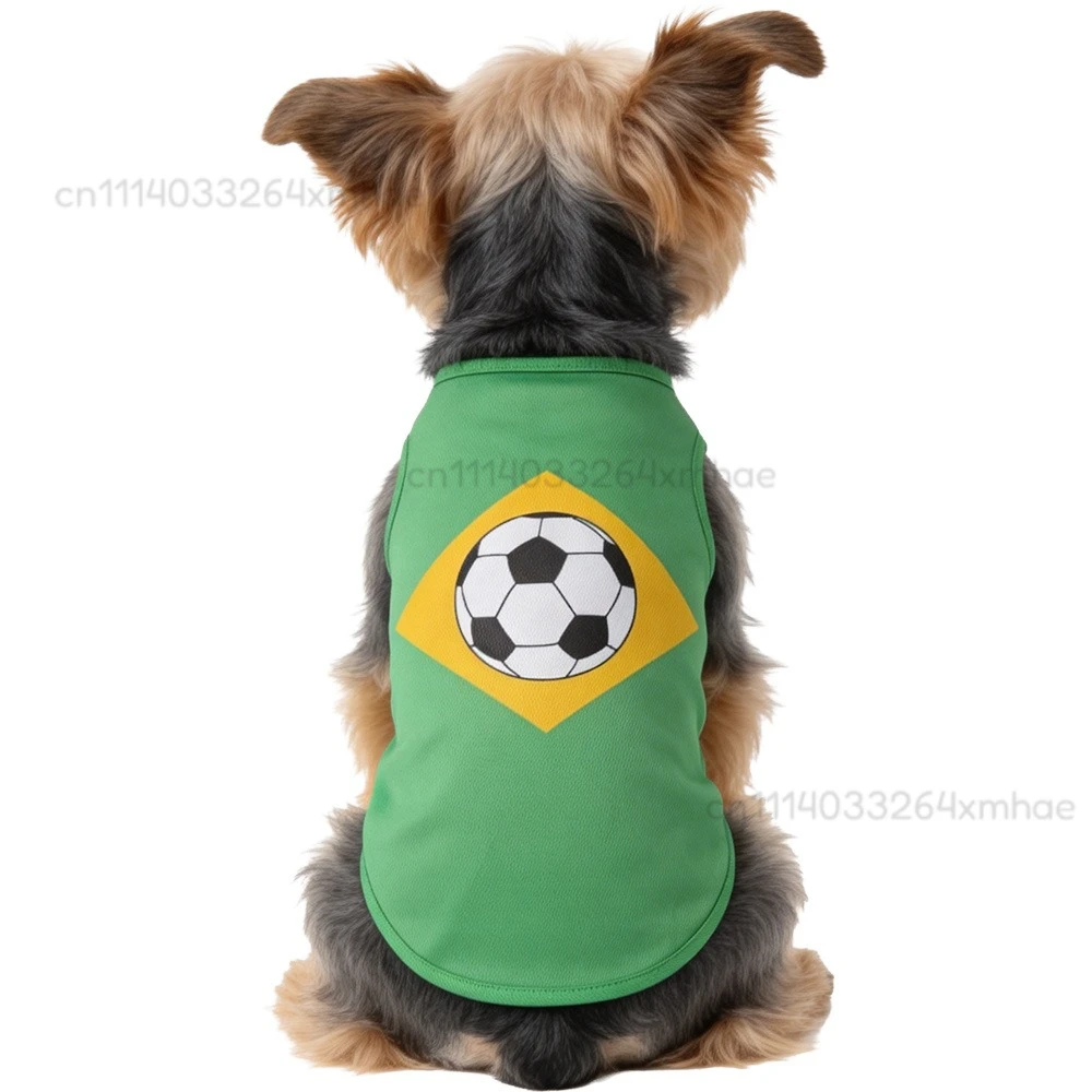 축구팀 테마 반려견 탱크탑 통기성 좋은 여름 셔츠 프린트 소형 중형견 의류 2026년 축구 경기