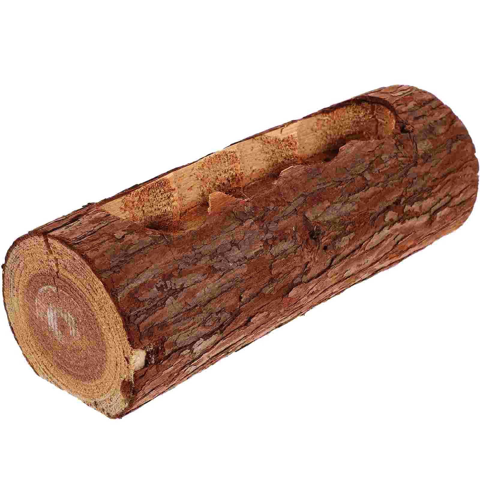 

Outdoor Decor Tree Trunk Flower Vase Wooden Rustic Succulent Planter Box Wood Succulent Flower Pot Plant Container Box Retro