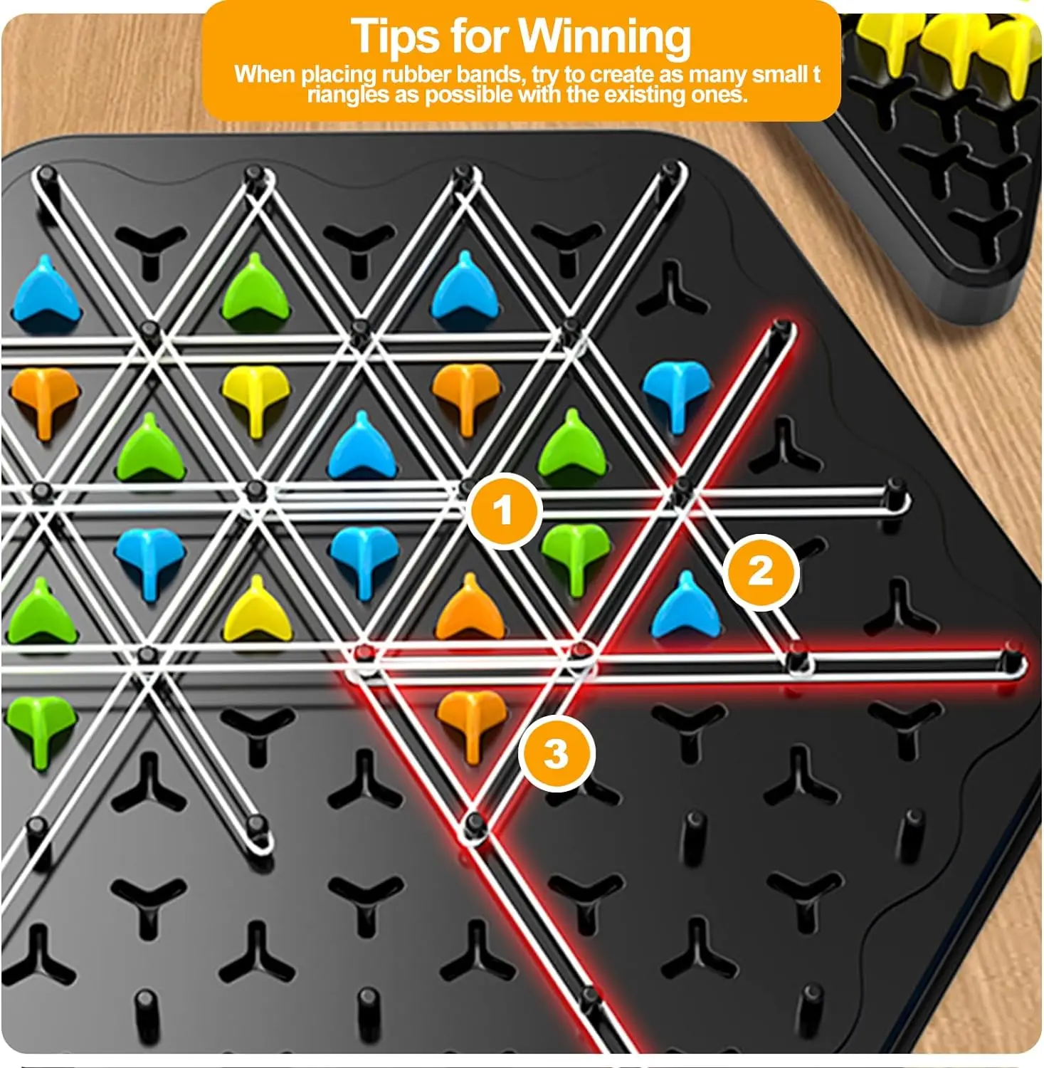 Chain Triangle Chess Game Triggle Rubber Band Board Game For Family Party Gift Chess Interactive Games For Kids Adults