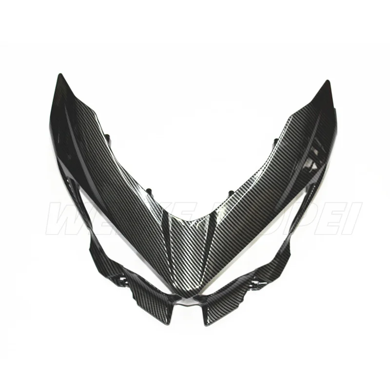 

Carbon Fiber Painted For Kawasaki Ninja400 EX400 2018 2019 2020 2021 2022 Front Upper Fairing Headlight Cowl Nose