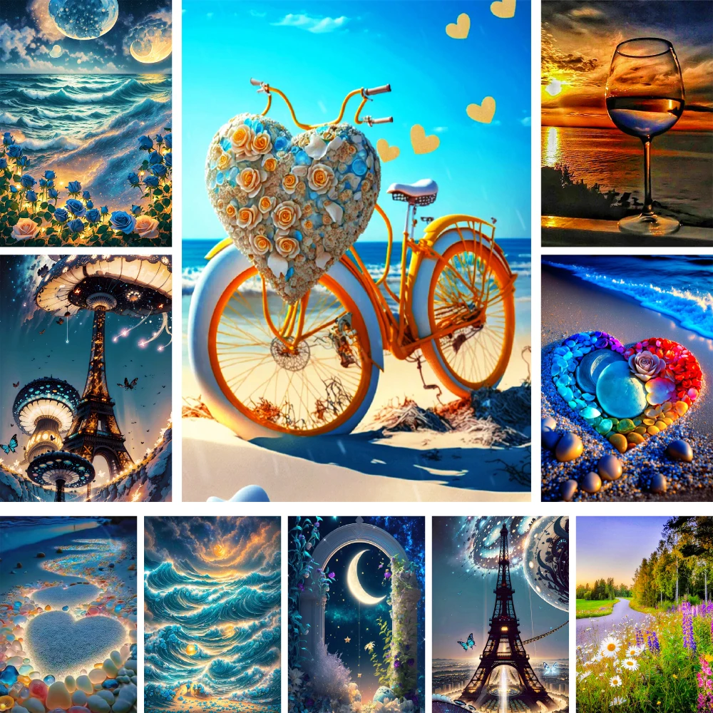 Landscape Fantasy World Printed Cross Stitch Full Kit DIY Embroidery