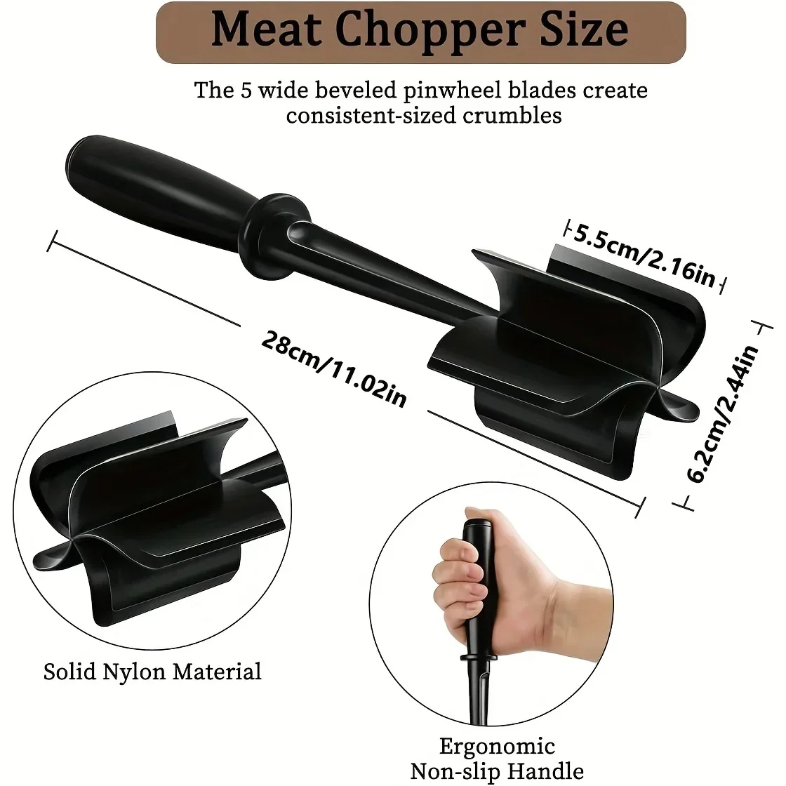 Meat Chopper Kitchen Ground Beef Masher Mixing Grinding and Pounding Spatula Meat Scraper for Mincing Home Gadgets meat grinder