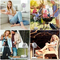 Nouveau ventilateur pliable 20000mAh avec télécommande/lumière/minuterie 9 vitesses ventilateur debout oscillant détachable ventilateur de Camping Rechargeable Portable 6