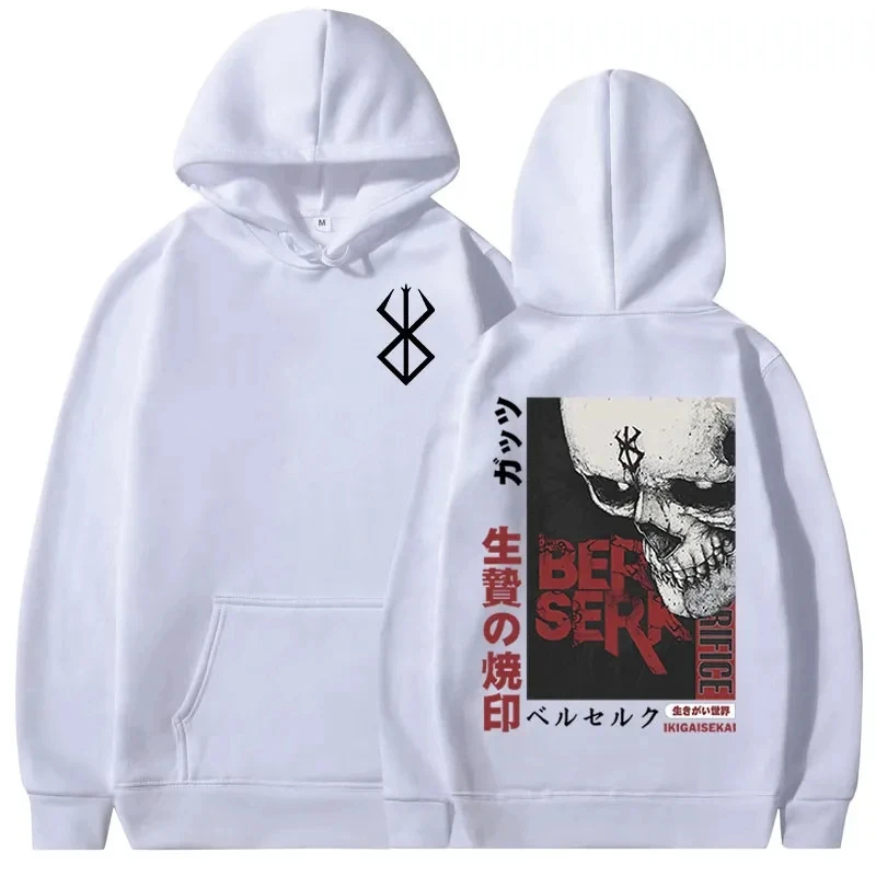 

Women's Sweatshirts Unisex Streetwear y2k Clothing Autumn Winter Men's Hoodies Anime Berserk Guts Graphic Print Pullovers Hoody