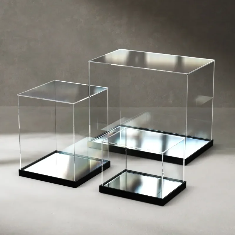 Acrylic-Display-Case-Clear-Display-Box-with-Mirror-for-Collectibles ...