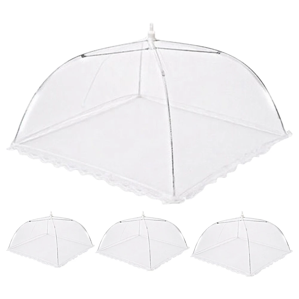 Food Covers Mesh Foldable Kitchen Anti-Fly Mosquito Tent Dome Net Umbrella Picnic Protect Dish Cover Kitchen Gadgets Tool 1/2Pcs