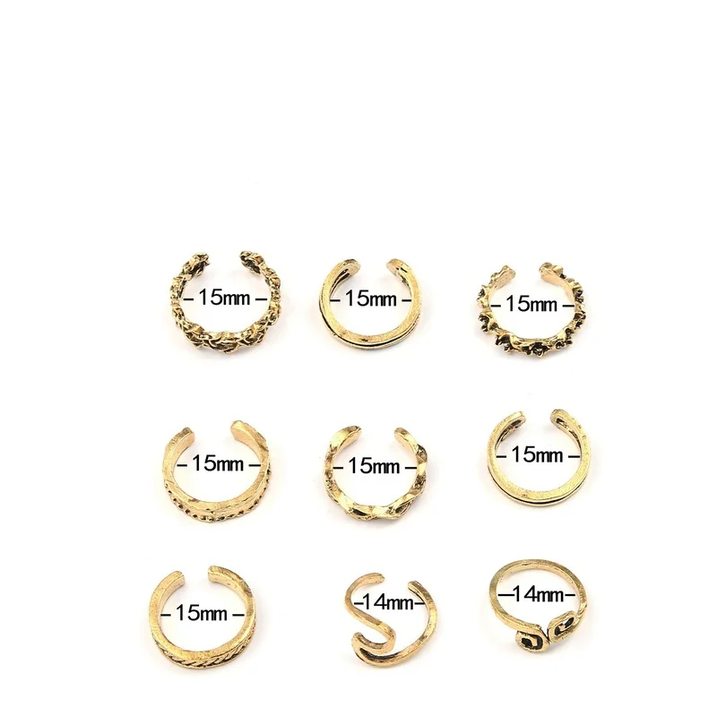 9Pcs Adjustable Toe Rings Set for Women Hypoallergenic Open Toe Beach Foot Jewelry