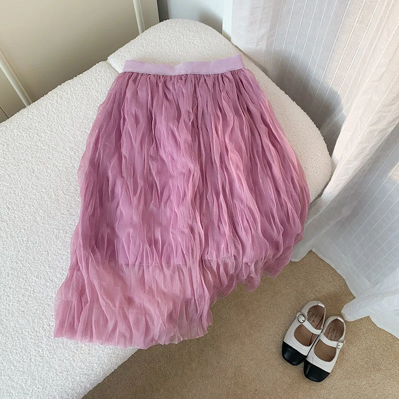 2-8T Summer Girls Skirt Elegant Toddler Kid Baby Girl Clothes Infant Princess Mesh Skirt Children Outfit