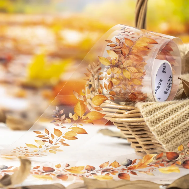 WWS-300 Pcs Fall Leaves Washi Tape, 6 Rolls Autumn Maple Tape Stickers Masking Decorative Adhesive Leaf Scrapbooking Journaling Junk Journal Diy Art C