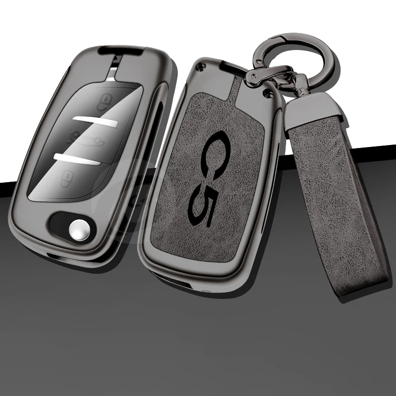 Sleek Car Key Case Cover with Keychain for Enhanced Protection and Style