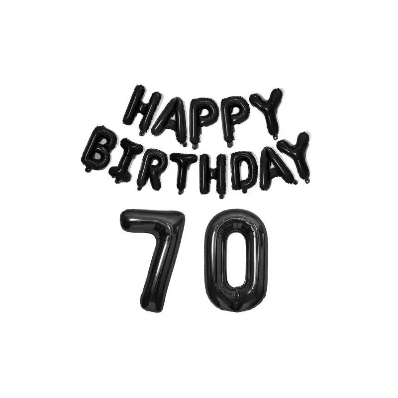 16-Zoll-schwarzer „Happy Birthday“-Buchstabe mit digitalem Ballon, Geburtstagsfeier für Erwachsene und Kinder, 10, 15, 16, 18, 25, 30, 35, 40, 50, 60, 70-Jährige – Detail 32