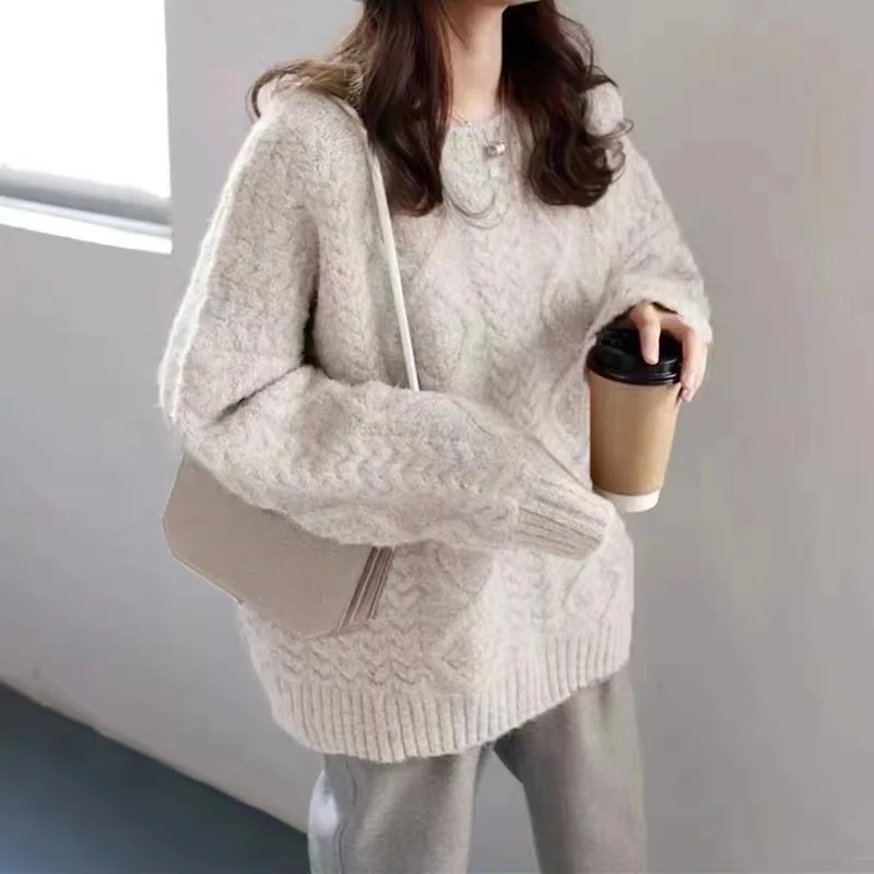 Women Thick Long Sleeve Sweater Tops Autumn Winter
