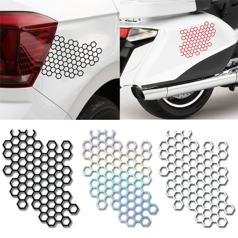 Honeycomb Motorcycle Stickers Waterproof Car Bumper Sticker Decals Helmet Stickers Motorcycle Decals Bumper Decoration Stickers