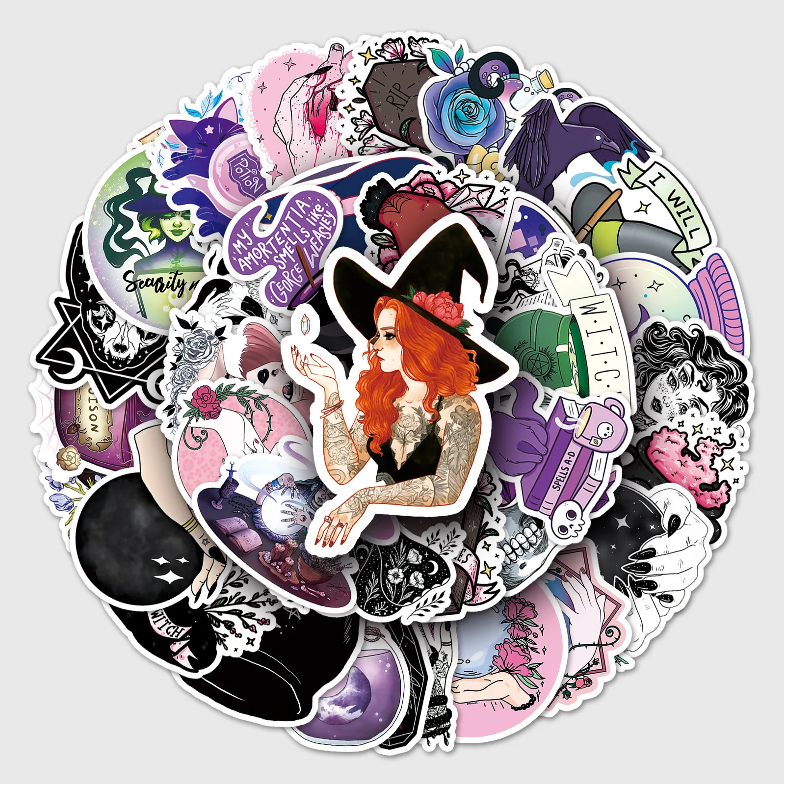Наклейки в виде граффити ведьмы 10/30/50