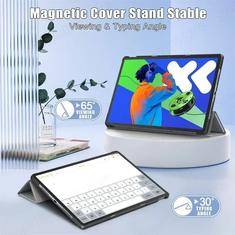 Premium Trifold Magnetic Leather Stand Hard Smart Cover