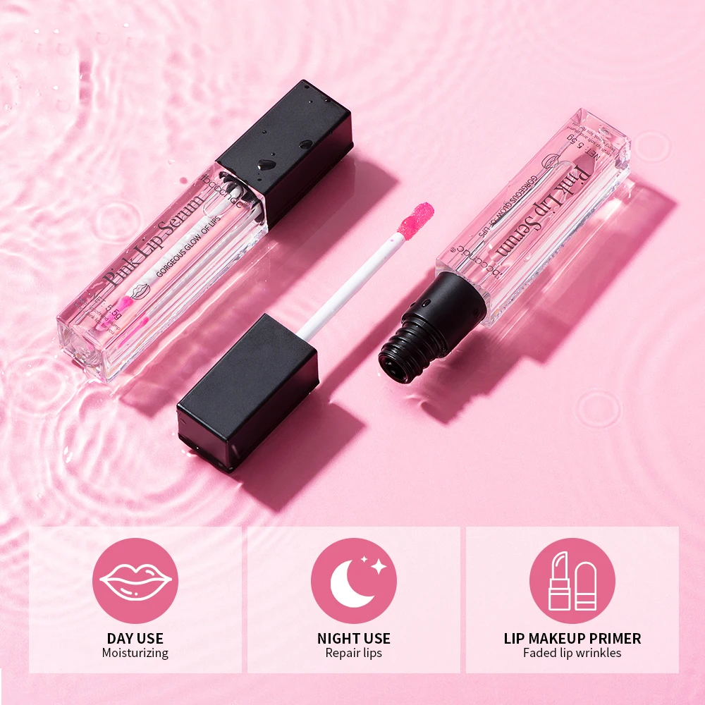 Pink Lips Serum Lip Balm Plumper Serum Reduces Fine Lines Brighten Lipgloss Anti-Drying For Women Pink Lips Instant Volumising 5