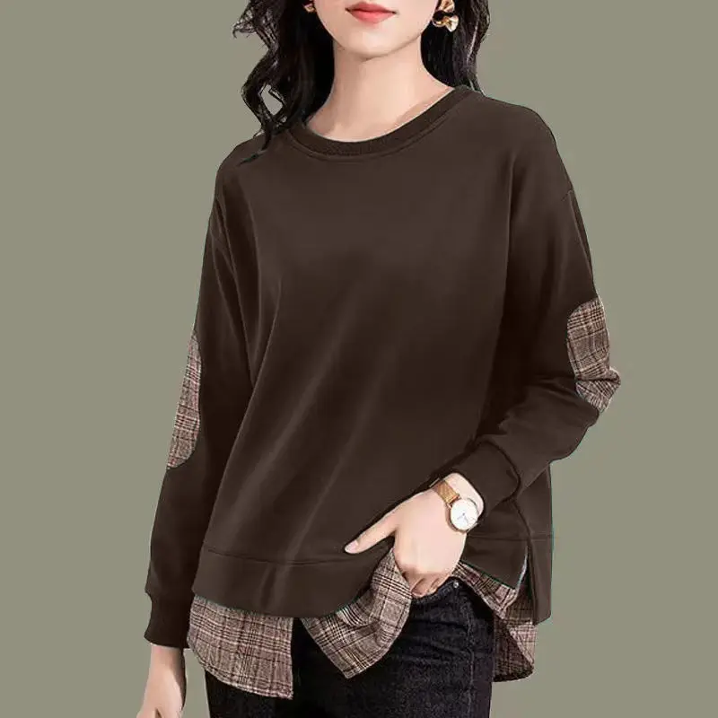 Женский однотонный пуловер в стиле