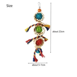 Natural Bird Toy with Cuttlefish Bone and Vine Ball (01)