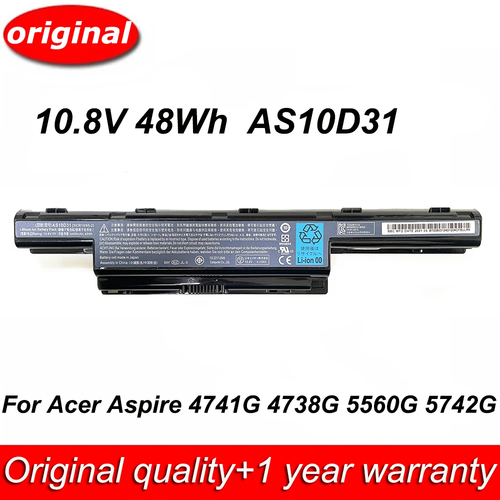 Laptop Battery AS10D31 10.8V 48Wh For Acer Aspire 4741G 4738G 4743G