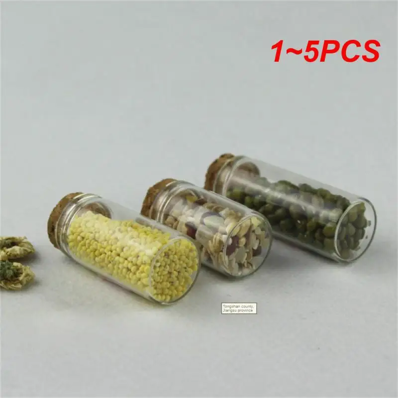 1~5PCS lot 5ml 7ml 10ml 14ml 18ml 20ml 25ml 30ml Glass Test Tube with Cork Stopper Message Bottles Jars Vials Gift Art DIY