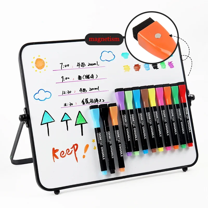 12 Color Whiteboard Markers Thin Tip and Erasable PVC Packaging Graffiti Marker Dry Erase Marker Classroom Supplies