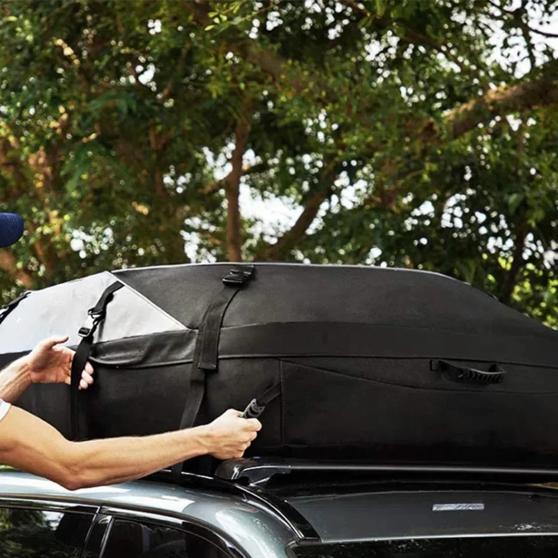 Car Luggage Bag 100D Outdoor SUV Foldable Self Driving Equipment Roof Bag Dust Waterproof Sunscreen Durable
