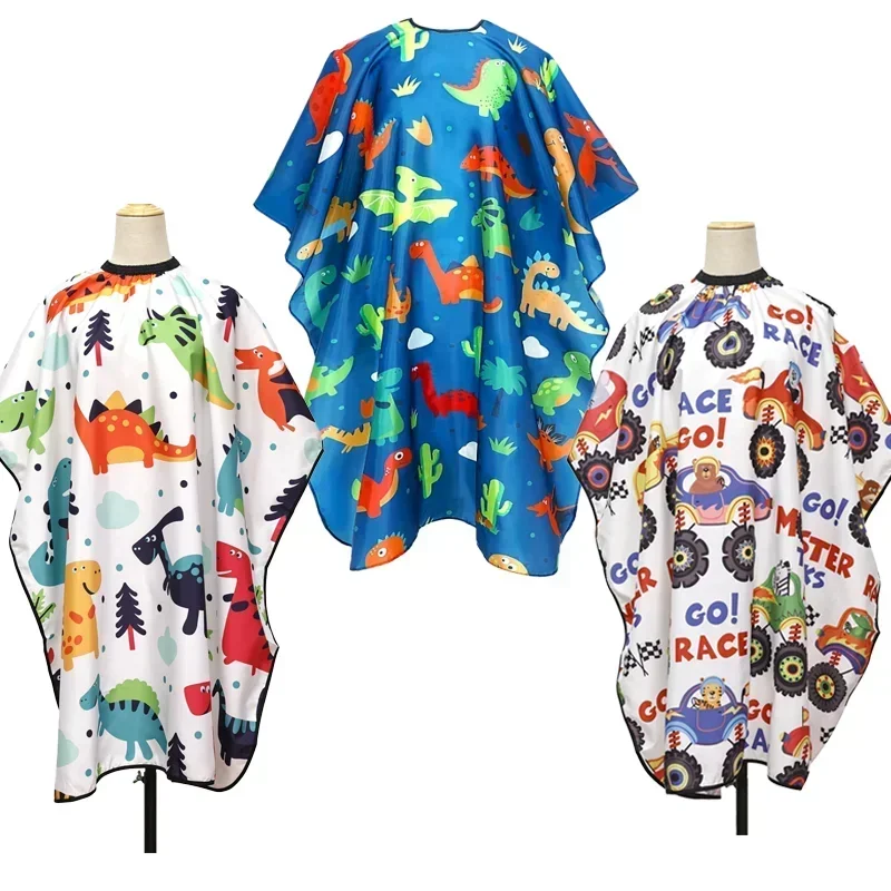 1PC Kids Hair Cutting Cape Gown Hairdresser Barber Apron Hairdressing Children Girls Boys Hair Cut Cloak Polyester Cover 6