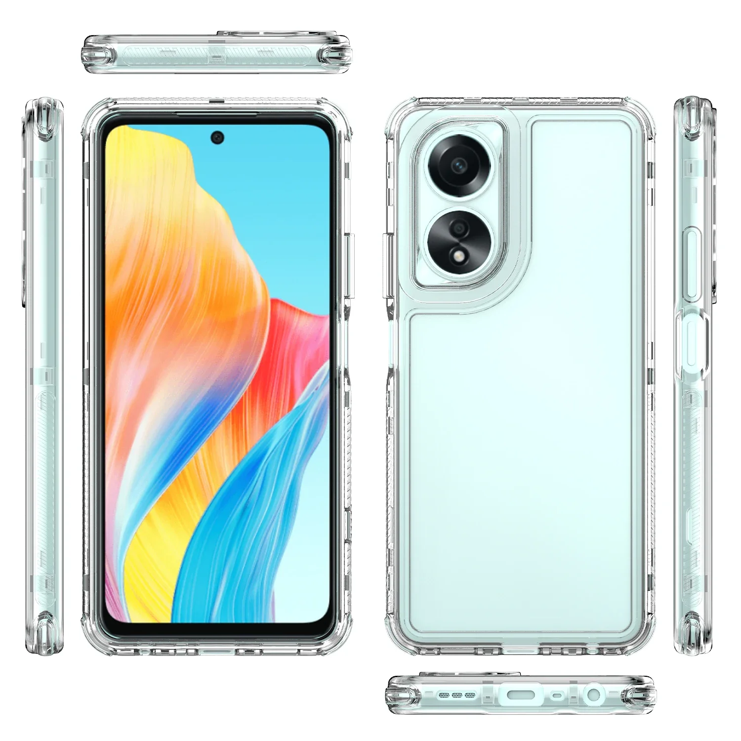 3-in-1 Hybrid Armor Shockproof Phone Case with Transparent TPU Back Cover