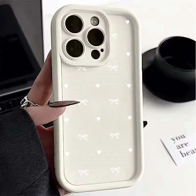 Heart Bowknot Soft TPU Phone Case Cover