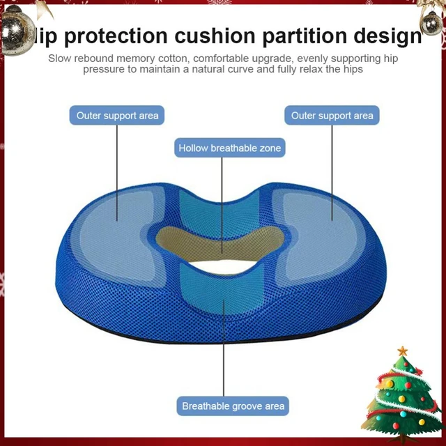 Coccyx Cushion Slow Rebound Memory Cotton Round Hip Pads Seat Donut Cushion  for Relief From Sitting Back Pain Sores 