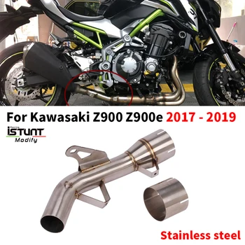 Slip On For Kawasaki Z900 Z900e 2017 - 2019 Motorcycle Exhaust Escape Moto Modified Middle Link Pipe Connect Original Muffler