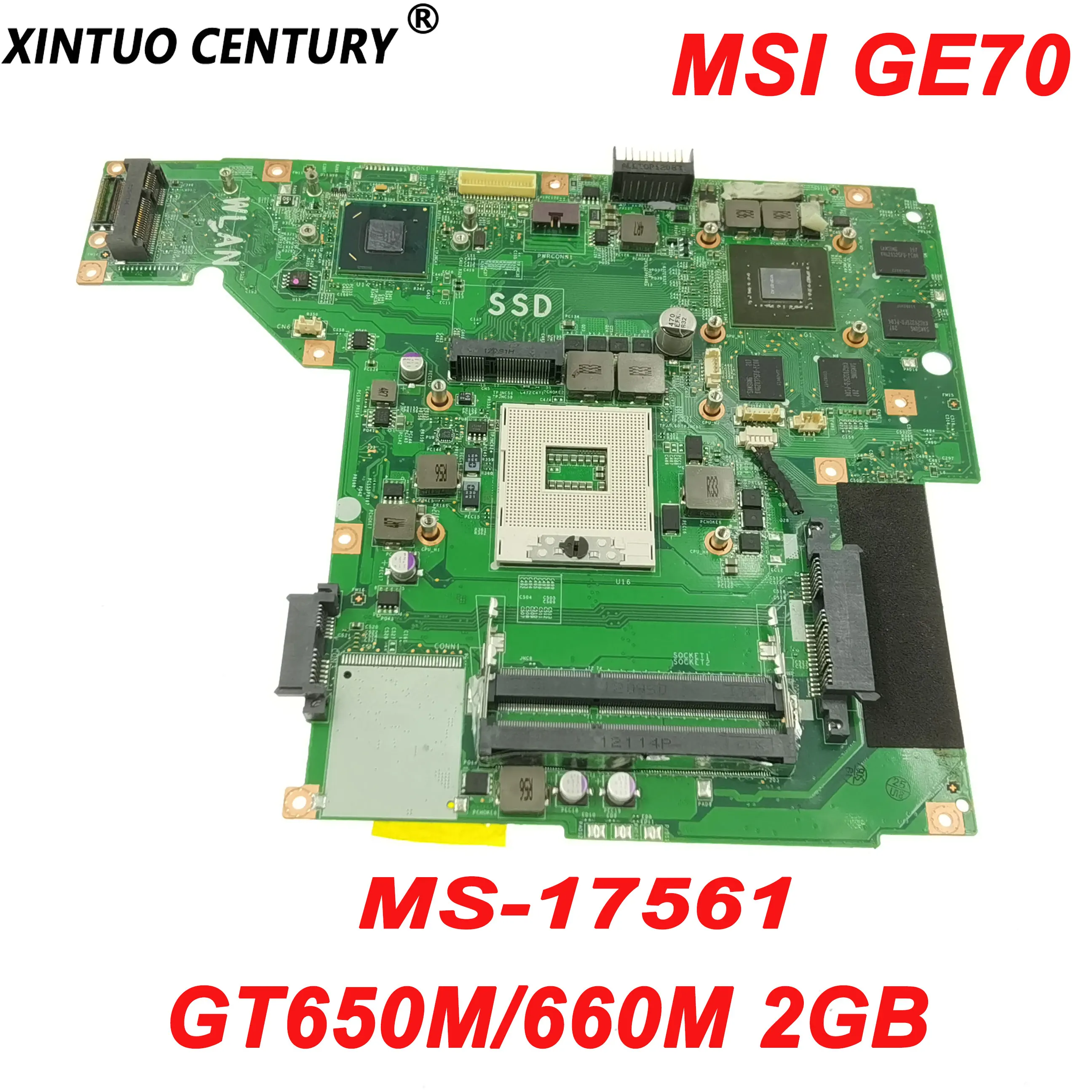 

High Quality MS-17561 Original Motherboard for MSI GE70 Laptop Motherboard HM76 PGA 989 GT650M/660M 2GB GPU DDR3 100% Tested