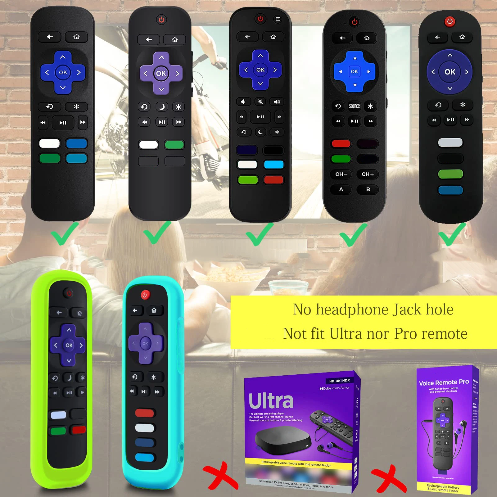 حافظة لجهاز التحكم البديل العالمي Roku Remote