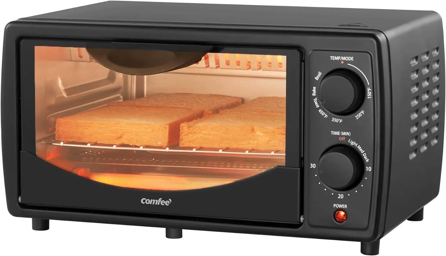

Toaster Oven Countertop, Small Toaster Ovens Combo 4 slice, Mini Oven for 9" Pizza, Compact Oven 2 Racks