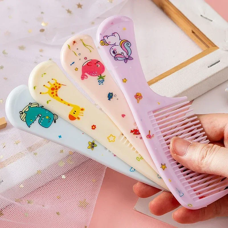 MEGAVOW Set di 4 Spazzole per Capelli e Specchio a Mano per Bambina, Pettine Districante per Capelli Bagnati e Asciutti, Spazzola per Massaggi per Donne e Ragazze (Rosa