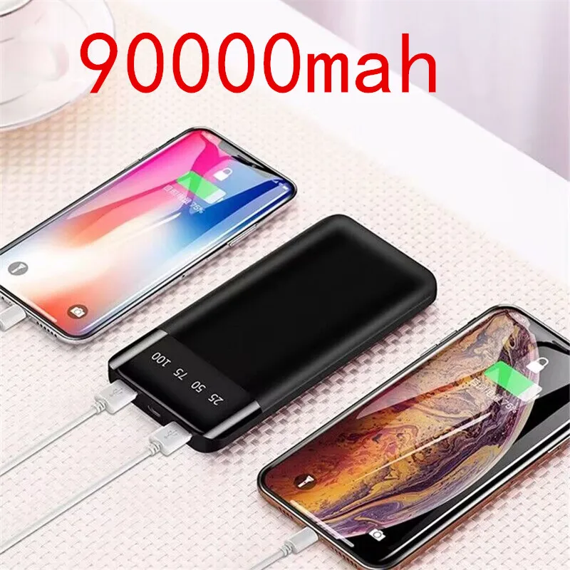 Power Bank 90000mAh For IPhone 8 Xiaomi Portable Mini Power Bank Power