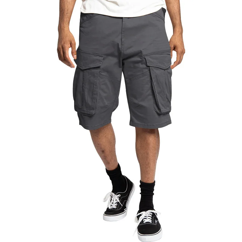 thumbnail image 1 of Mono informal de verano para hombre, pantalones cortos holgados con múltiples bolsillos para exteriores, 1 of 5